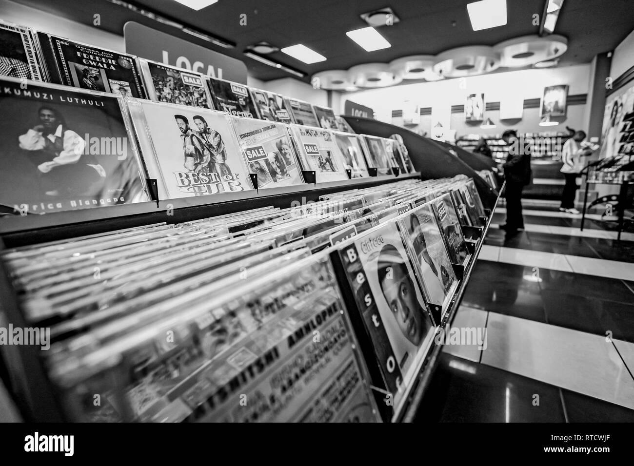 Johannesburg, South Africa - July 05 2011: Inside interior of a Music CD Store Stock Photo