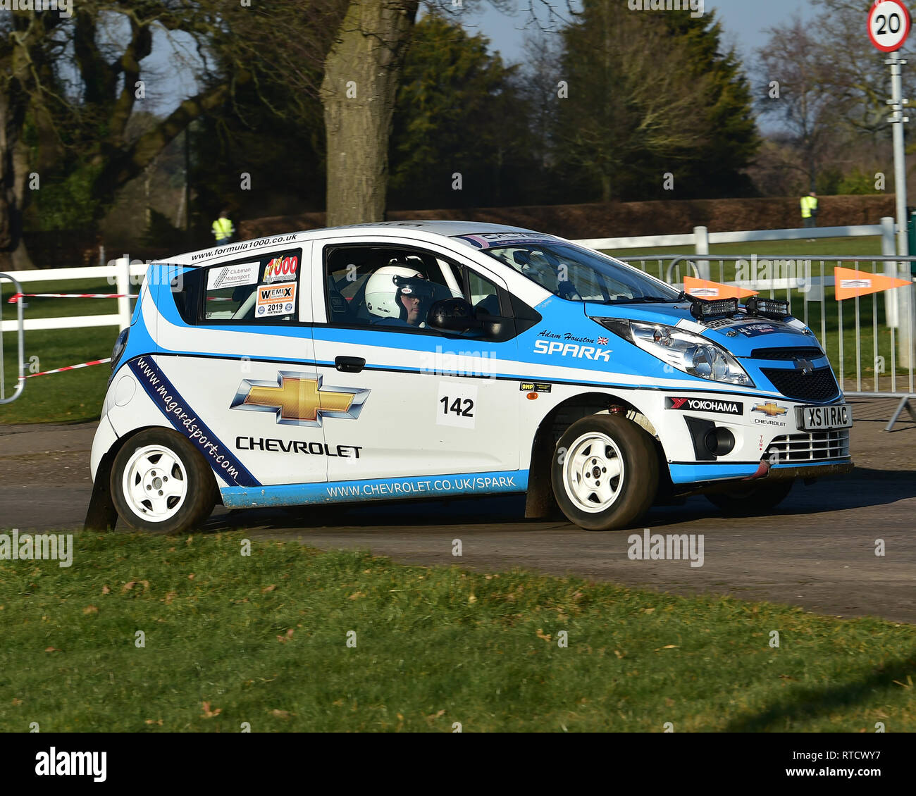 Adam Houston, Chevrolet Spark, Race Retro, Rally stage, Sunday 24th February, 2019, retro, nostalgia, motorsport, cars, vehicles, racing, classic cars Stock Photo