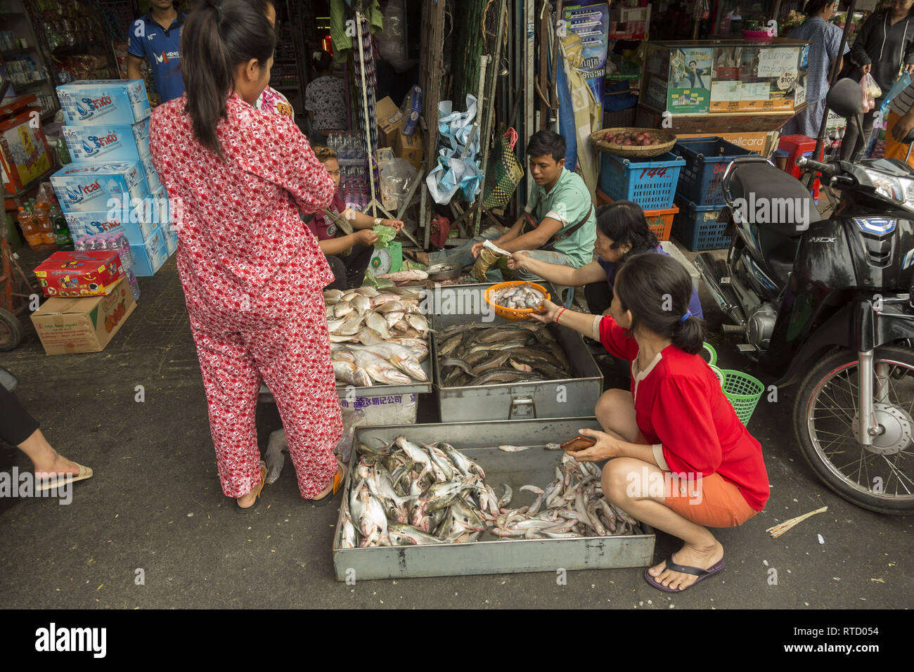 Market in Phnom Penh, Cambodia Stock Photo