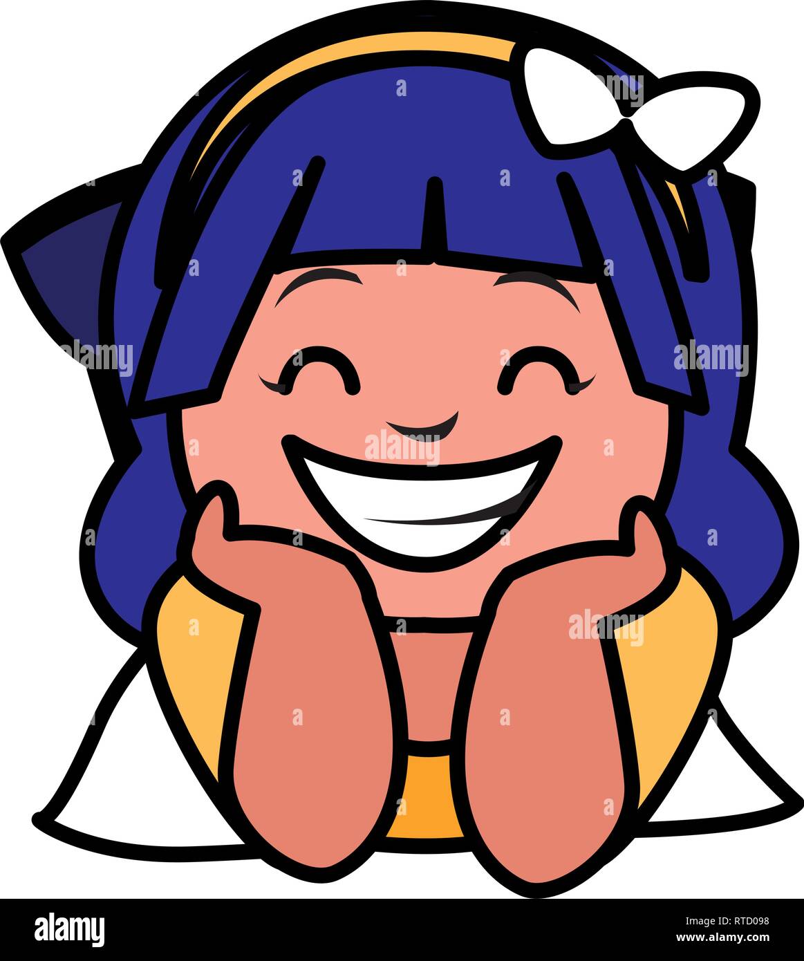 happy black girl character vector illustration design Stock Vector ...