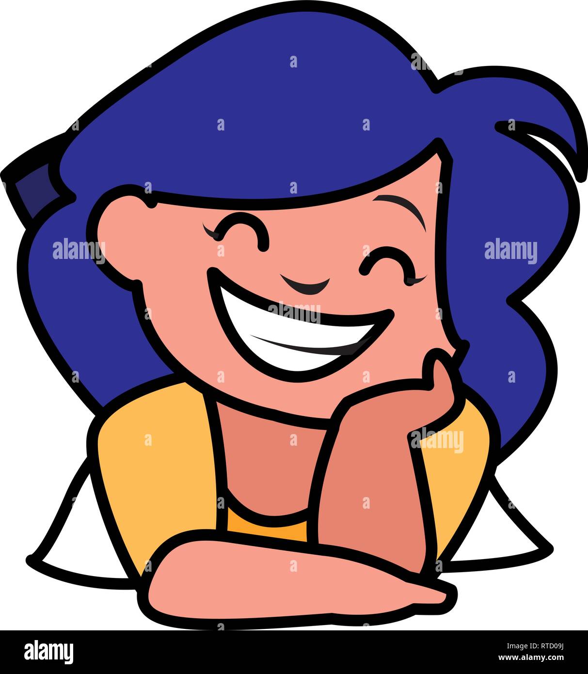 happy black girl character vector illustration design Stock Vector ...