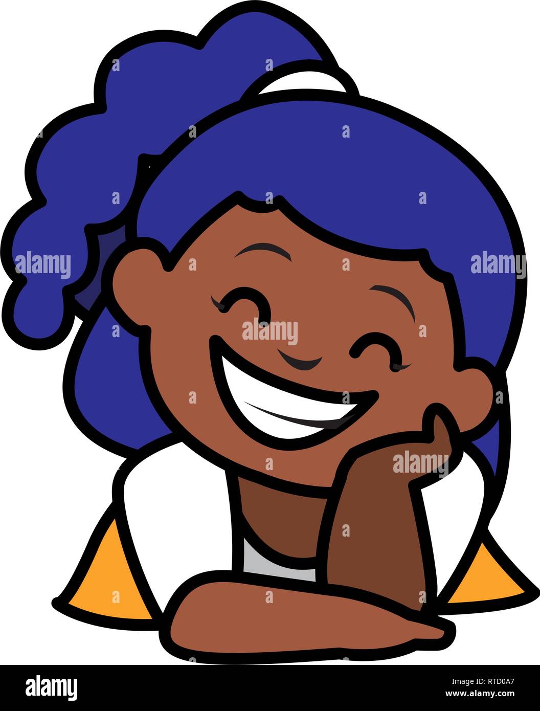 happy black girl character vector illustration design Stock Vector ...