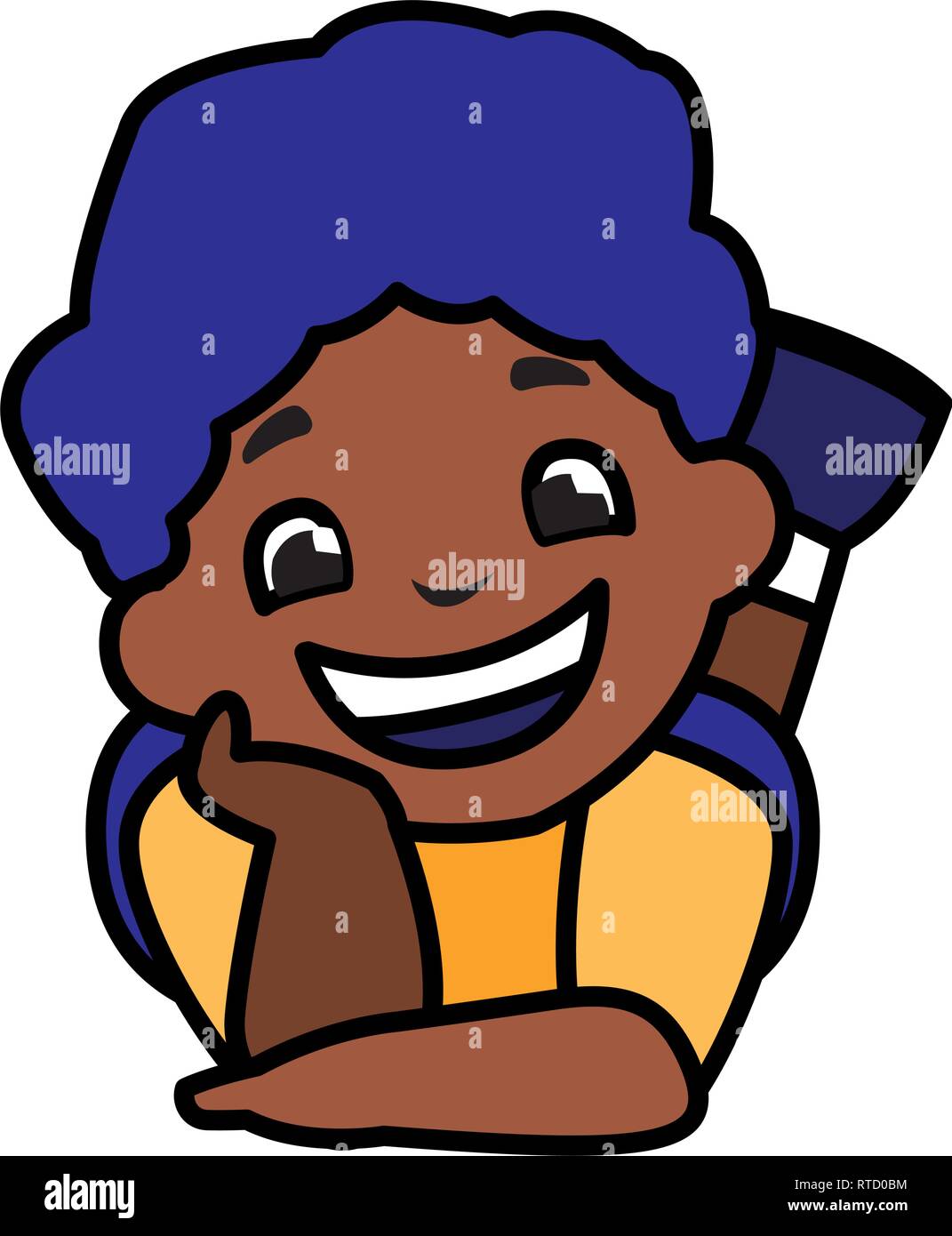happy black boy character vector illustration design Stock Vector Image ...
