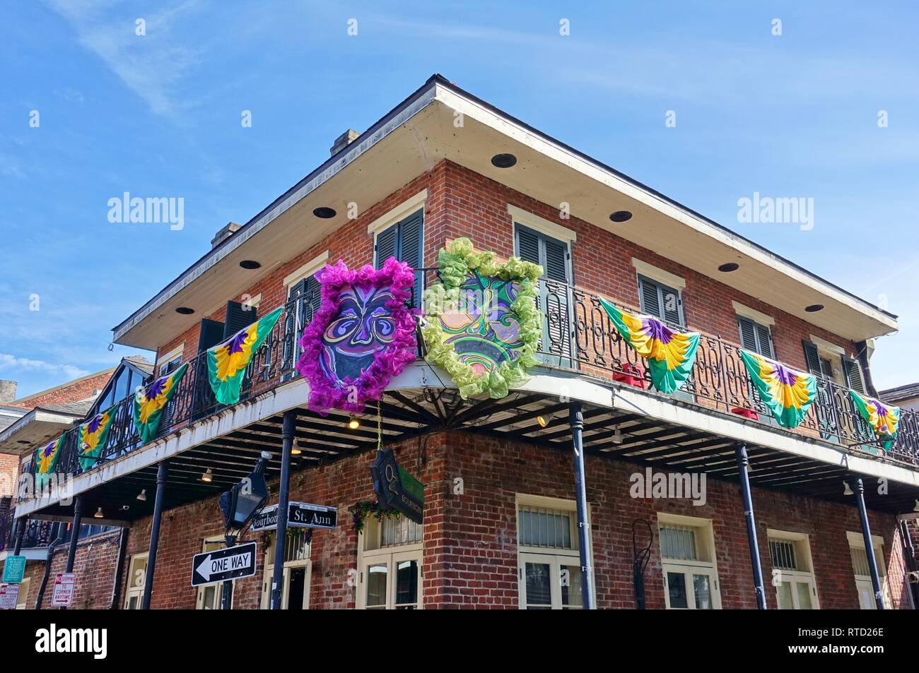 NEW ORLEANS, LA -26 JAN 2019- View of traditional wrought iron ...