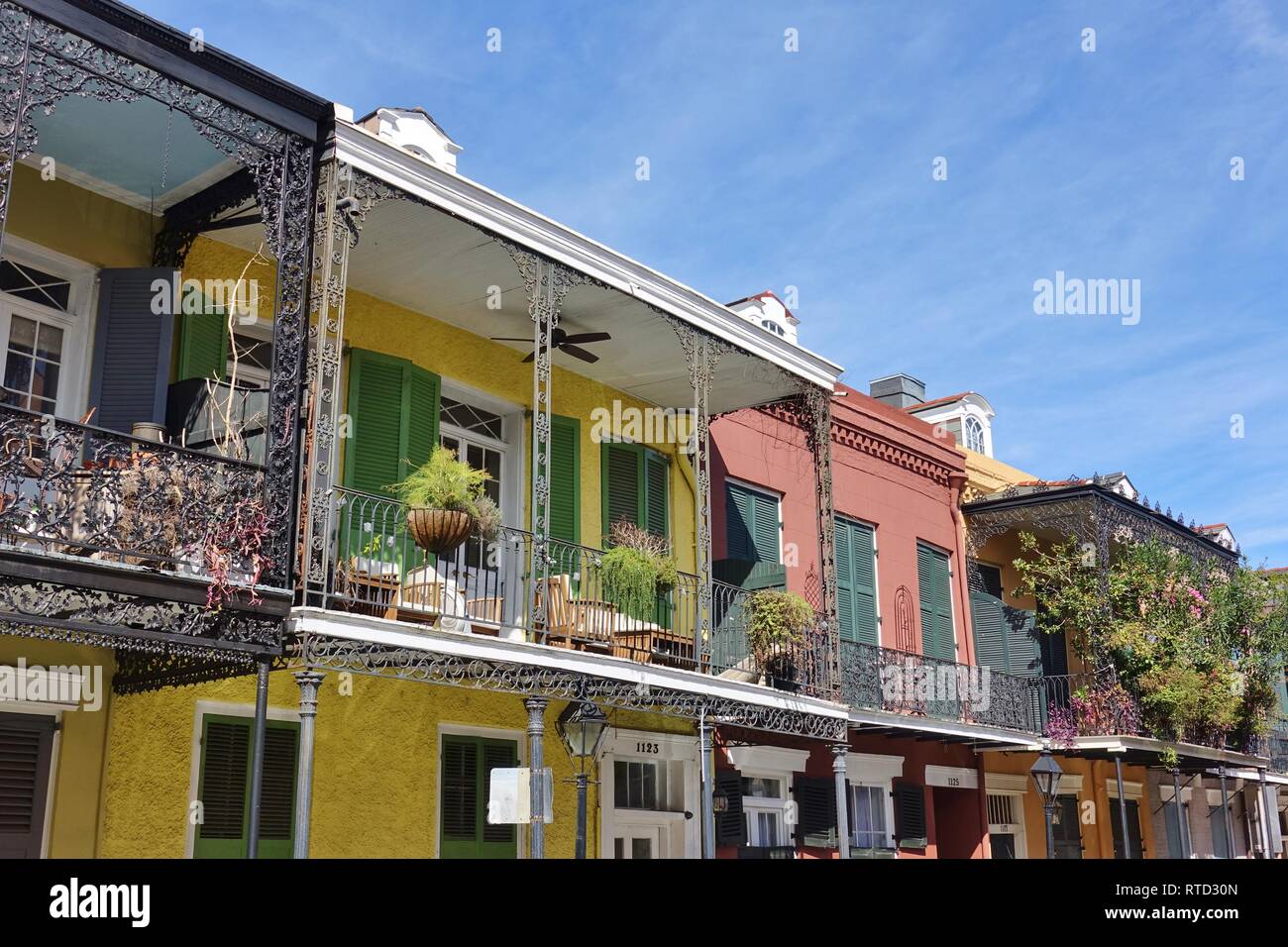 French quarter wrought iron balconies hi-res stock photography and ...
