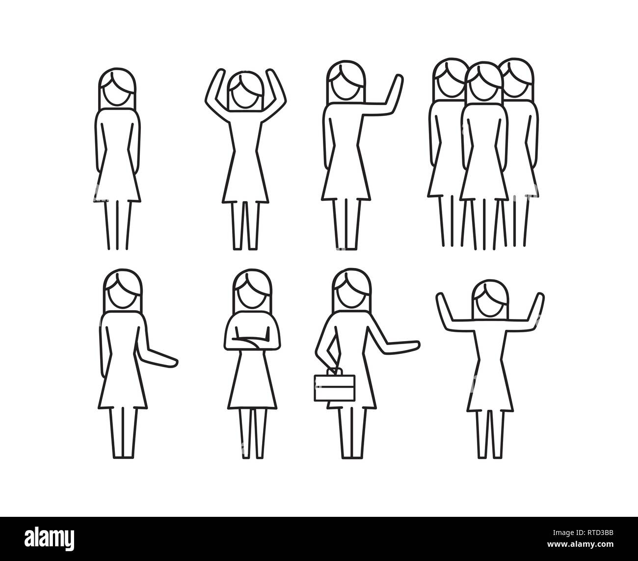 set businesswomen with office group report Stock Vector Image & Art - Alamy