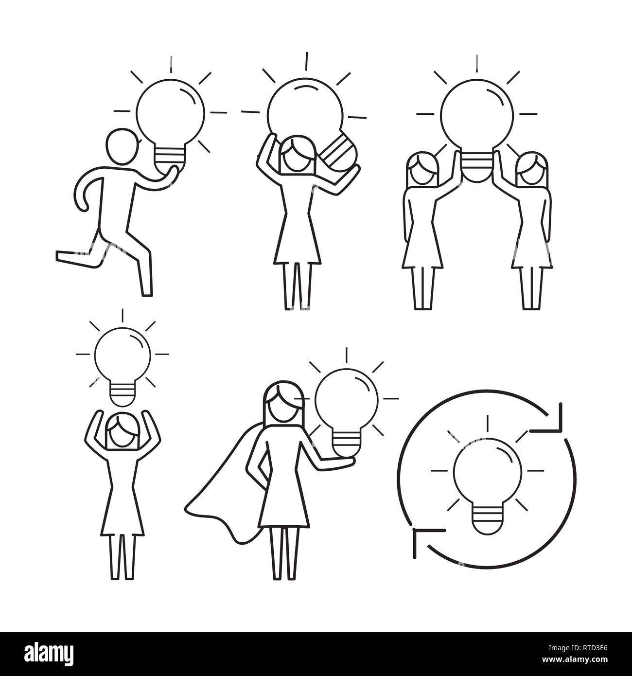 set business teamwork and women with office analysis Stock Vector Image ...