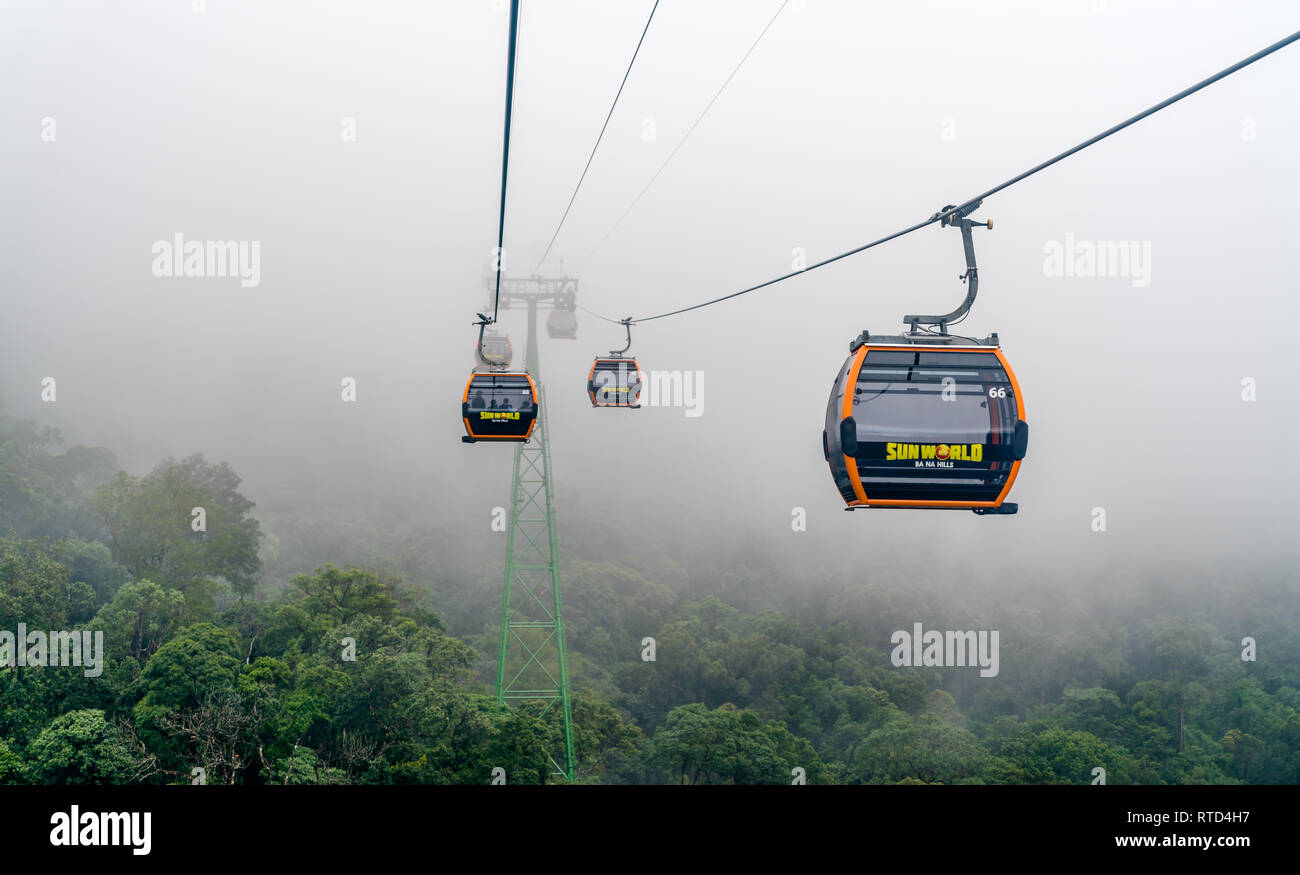 Cable car at the Ba Na Hills resort in Vietnam Stock Photo