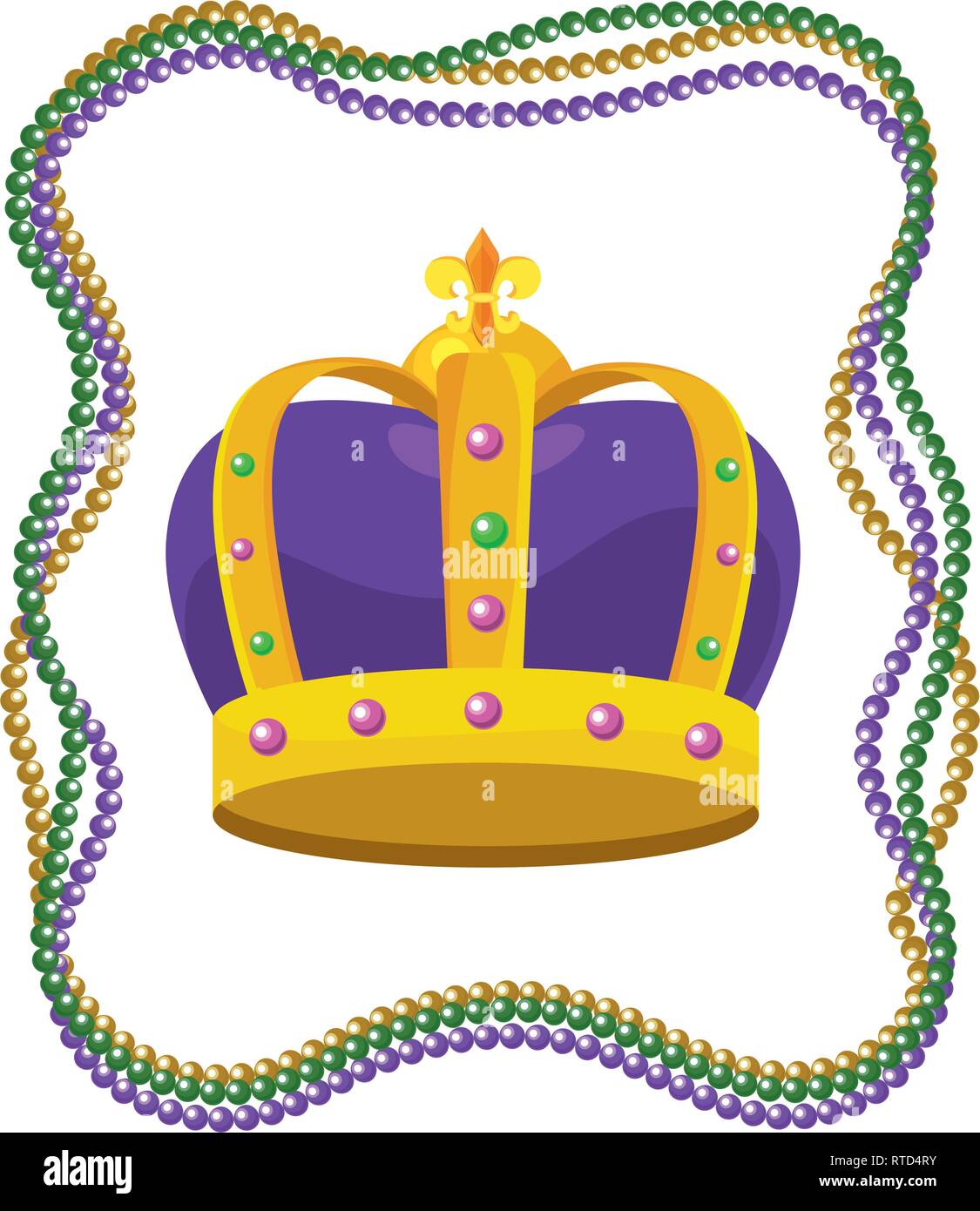 bejeweled crown with beads Stock Vector