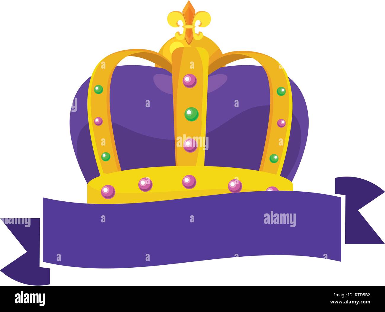 bejeweled crown and ribbon Stock Vector