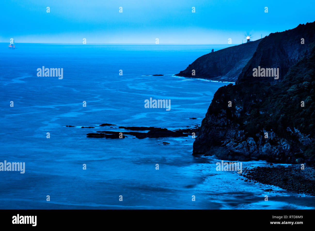 Basque Coast in the evening. Gaztelugatxe, Spain. Stock Photo