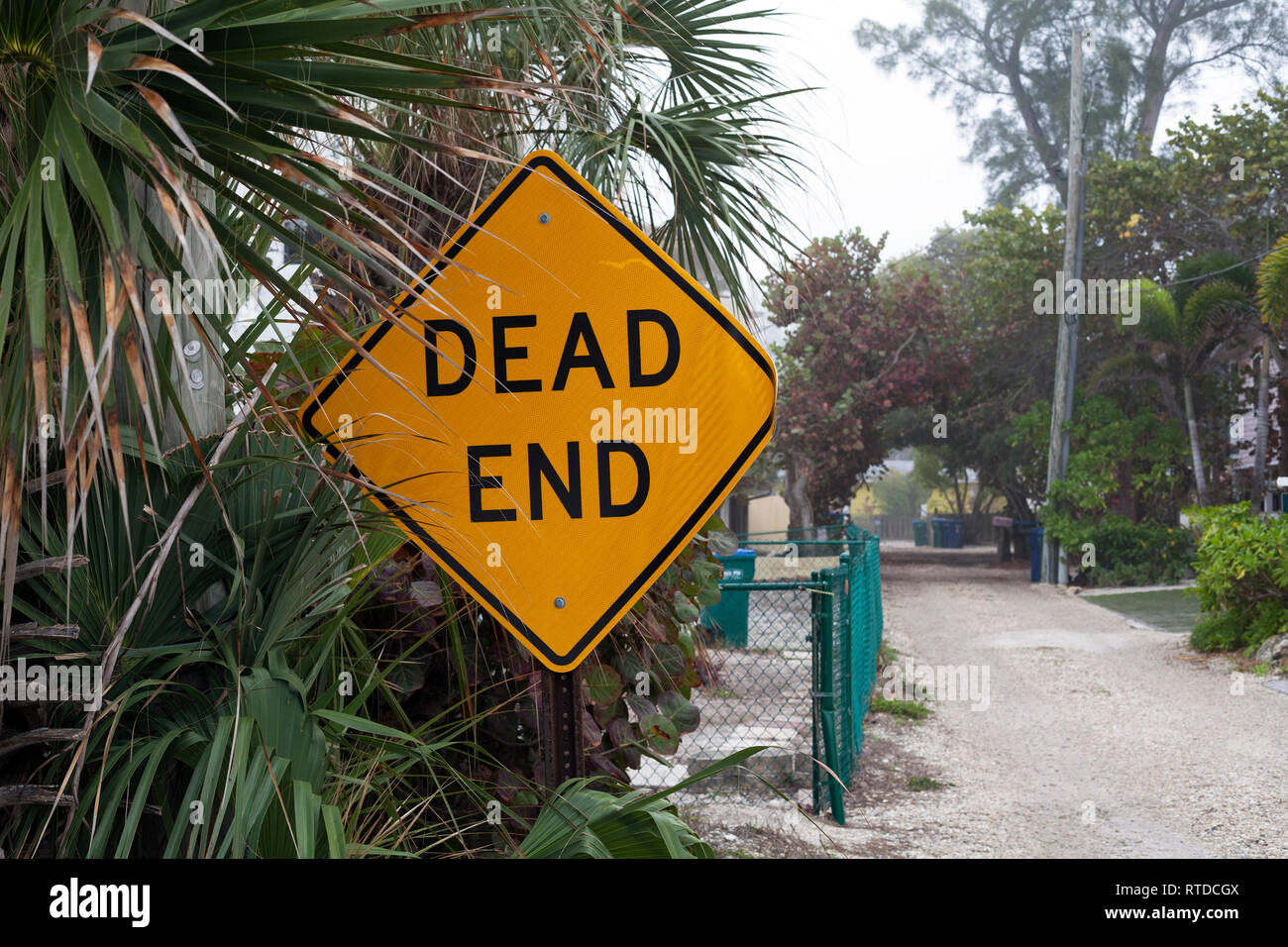A Dead End sign warns motorists this is not a through street Stock