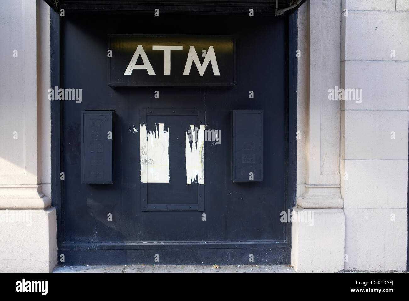 Former location of an ATM. Stock Photo