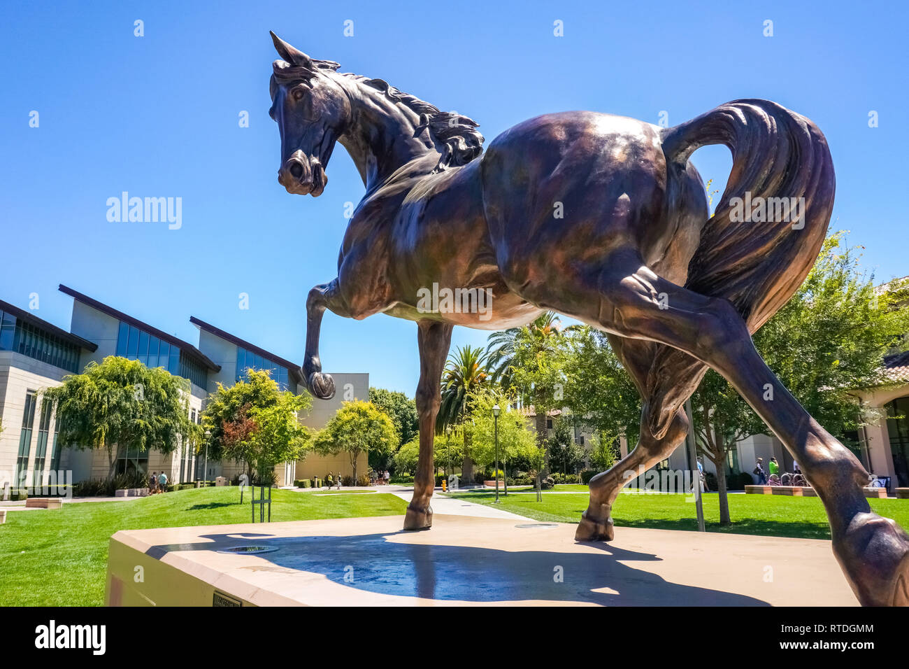 Santa Clara, CA/USA, July 22, 2016 Statue of Bronze Horse at Santa
