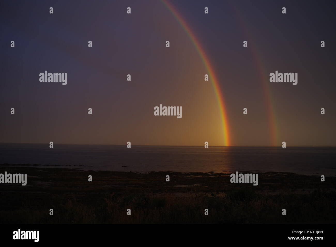 Vibrant Double Rainbow over the Outer First of Forth on a Summer's ...