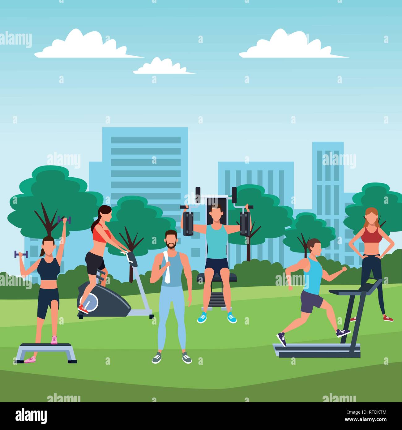 group of people working out Stock Vector Image & Art - Alamy