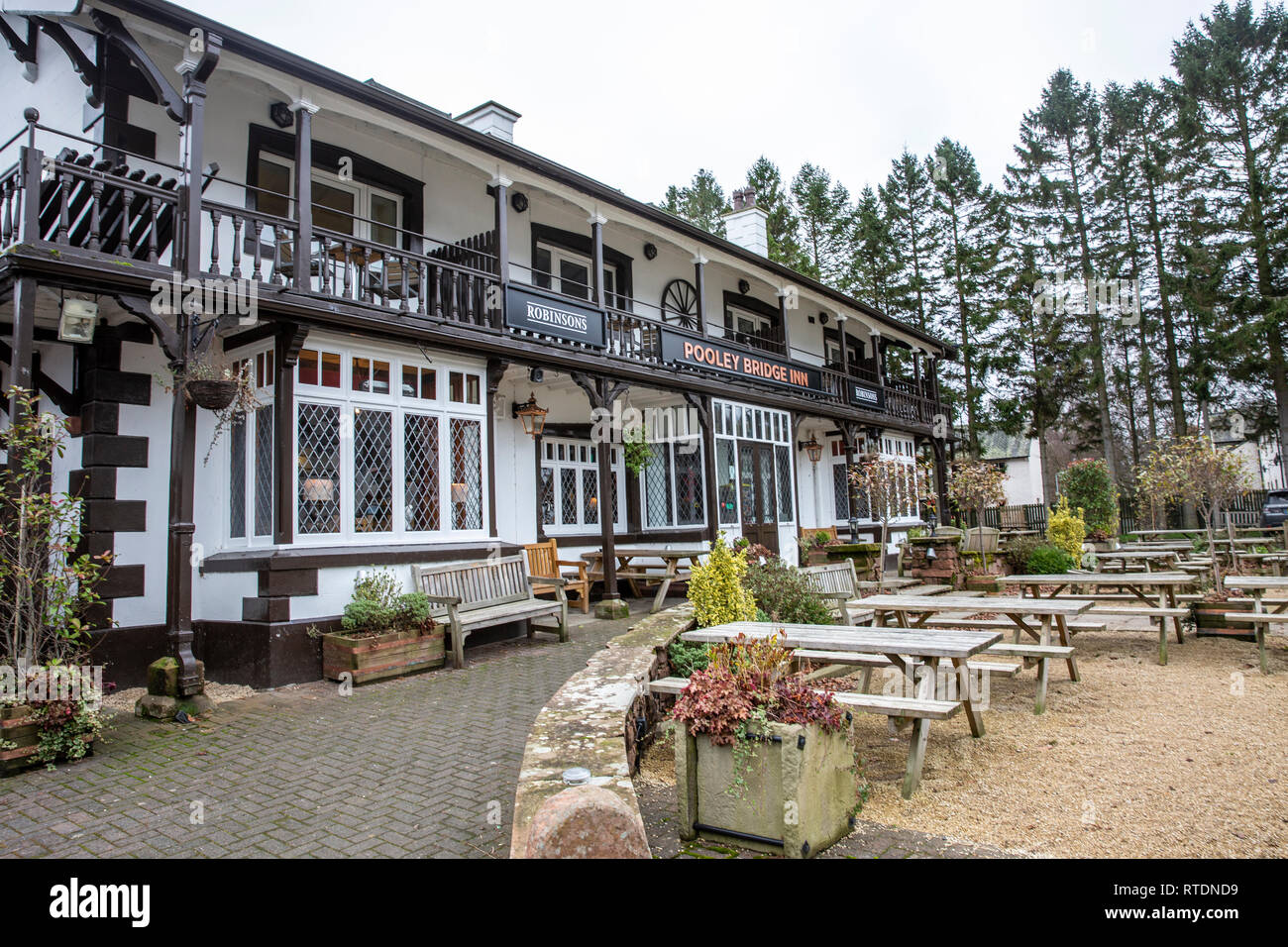 Pooley Bridge Inn public house in the village of Pooley Bridge in