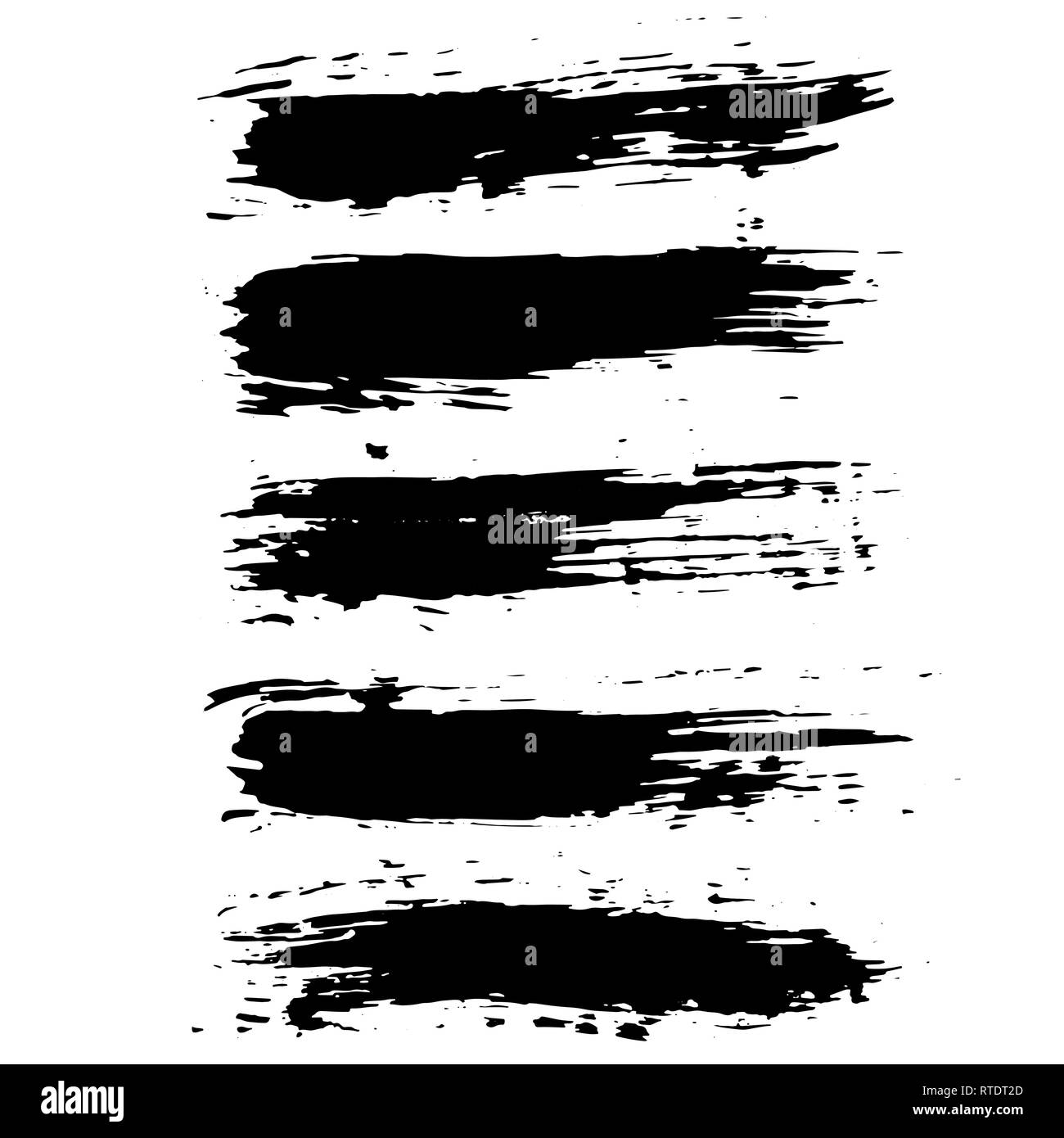 Grunge dry brush set. Hand drawn vector illustration Stock Vector Image ...