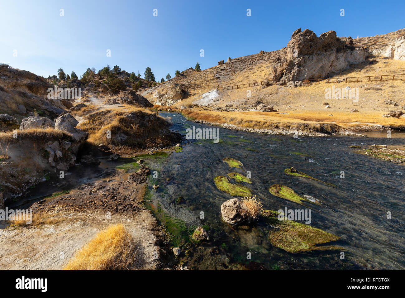 View Of Natural Hot Springs At Hot Creek Geological Site Located Near