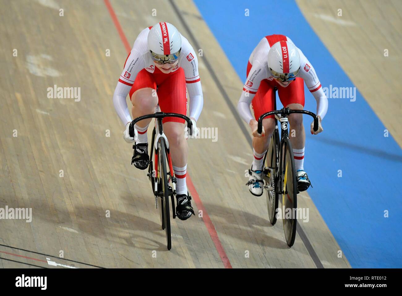 Track Cycling World Championships 2019 UCI on February 27 2019 at BGZ Arena in Pruszk, Poland. Marlena Karwacka and Urszula Los POL during the Womens Teamsprint Credit: Sander Chamid/SCS/AFLO/Alamy Live News Stock Photo