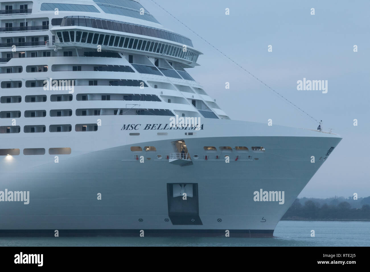 Southampton England Uk 1 March 2019 Msc Bellissima Arrives In