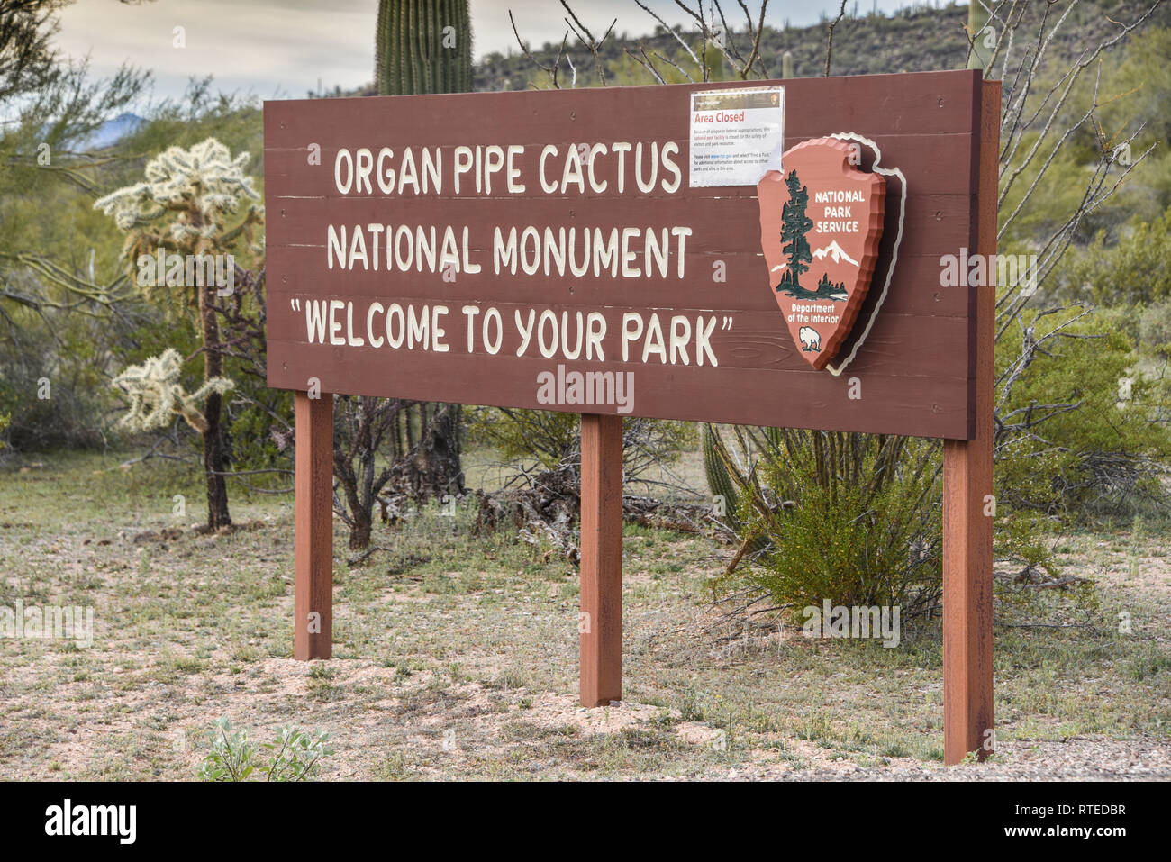 Organ Pipe Cactus National Monument Welcome To Your Park Sign At