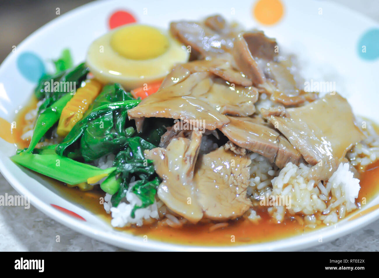 Stew Pork Rice rice with stewed pork on top Stock Photo - Alamy