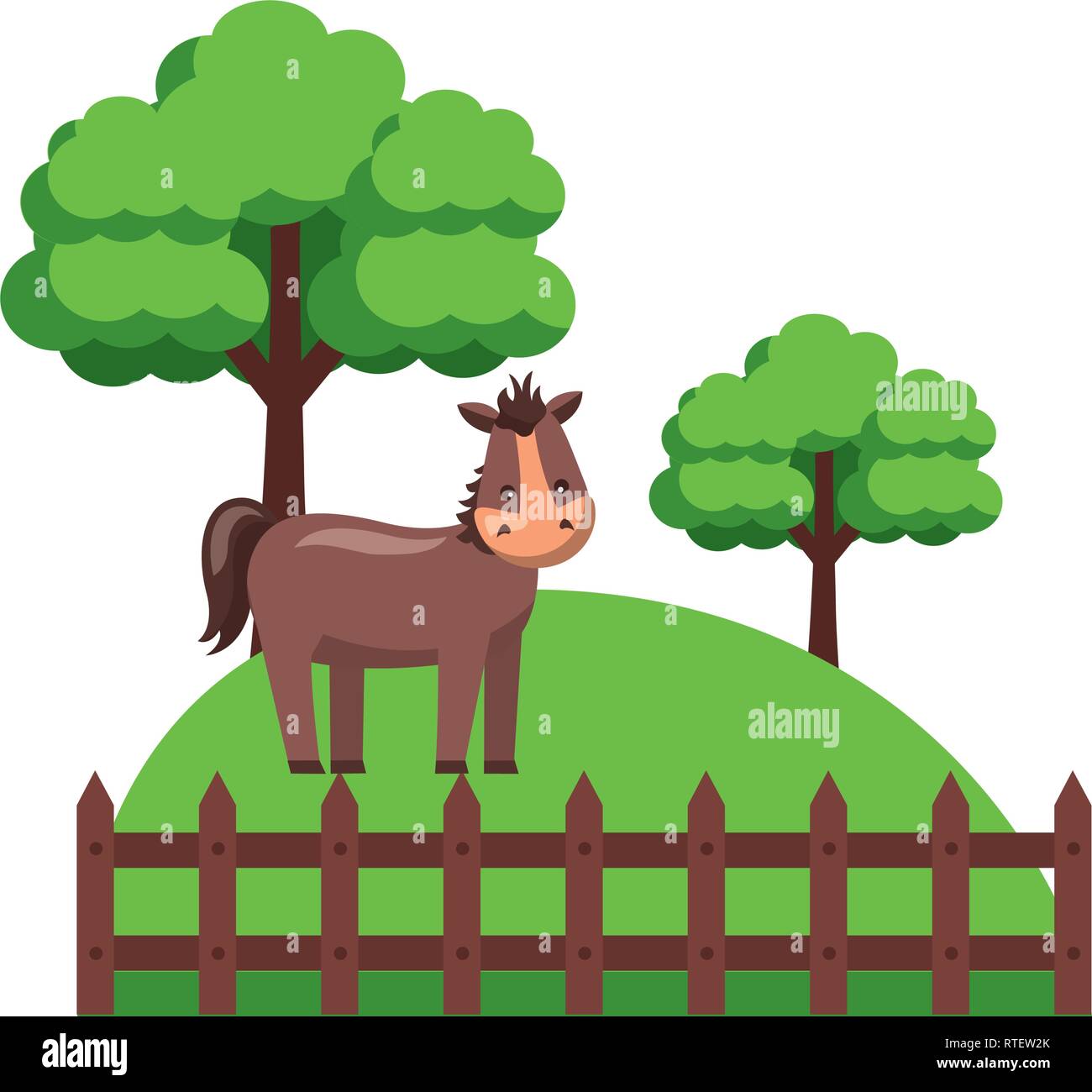 horse fence farm Stock Vector Image & Art - Alamy