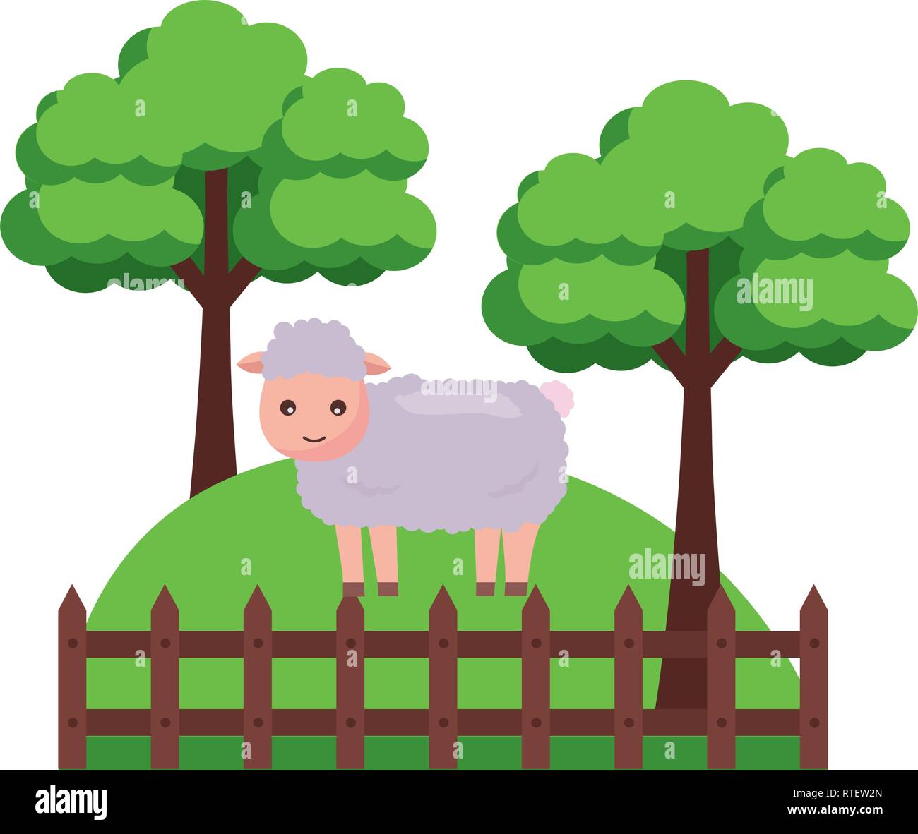 sheep fence farm Stock Vector Image & Art - Alamy