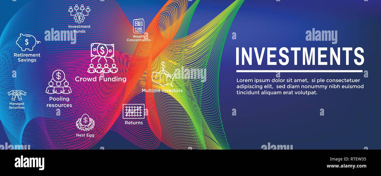 Retirement Investments / Dividend Income, Mutual Fund, IRA Icon set Web ...
