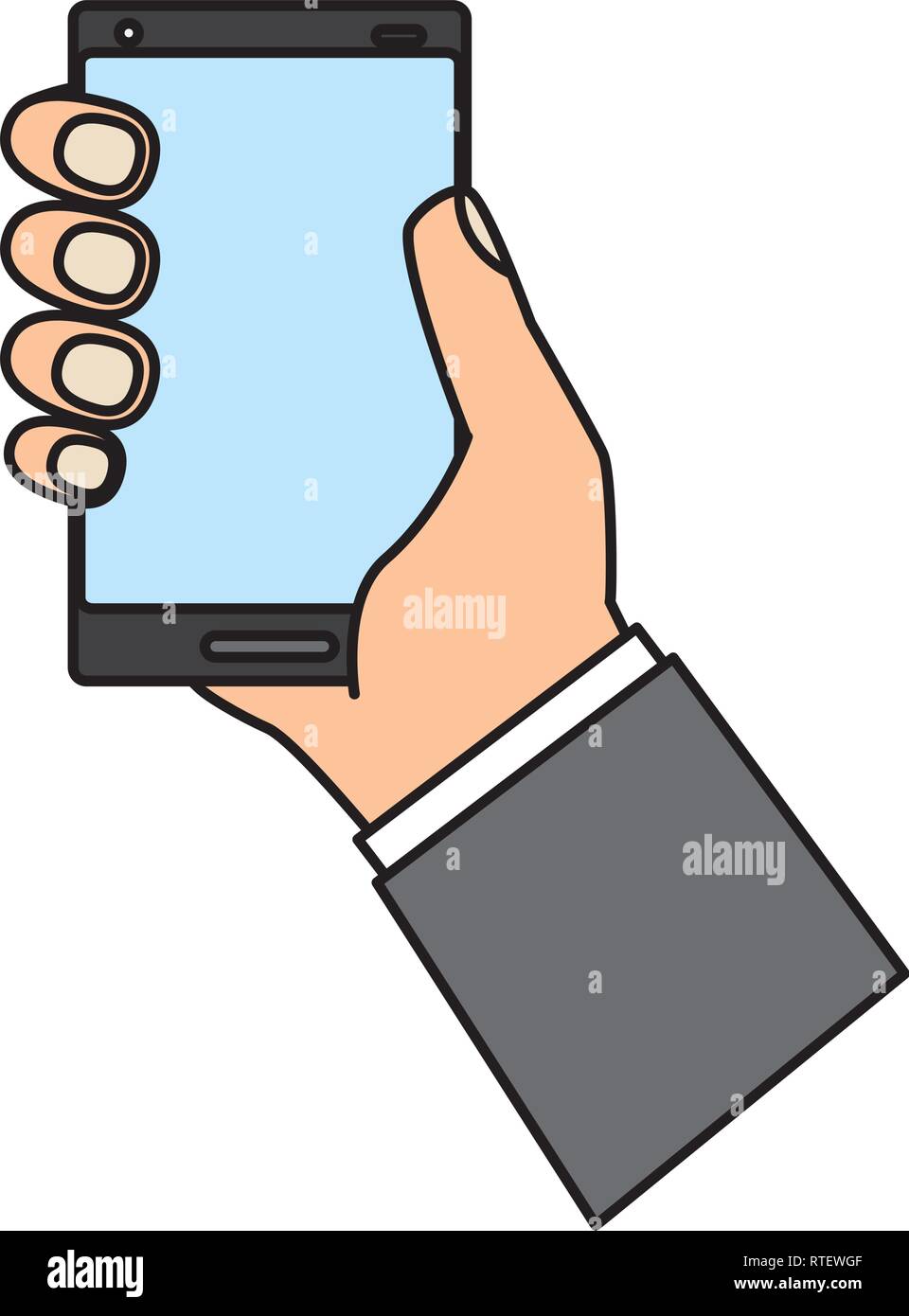hand holding cellphone Stock Vector Image & Art - Alamy
