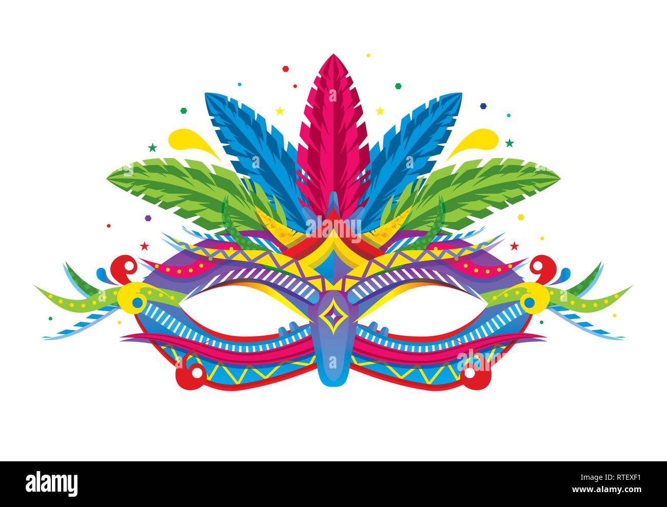 Colorful festival mask feathers vector hi-res stock photography and images  - Alamy
