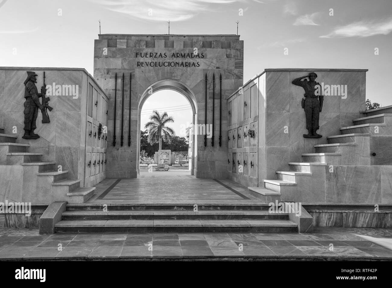 Havana, Cuba - 08 January 2013: The cemetery of Havana in Cuba. A monument to the fallen revolutionaries. Stock Photo