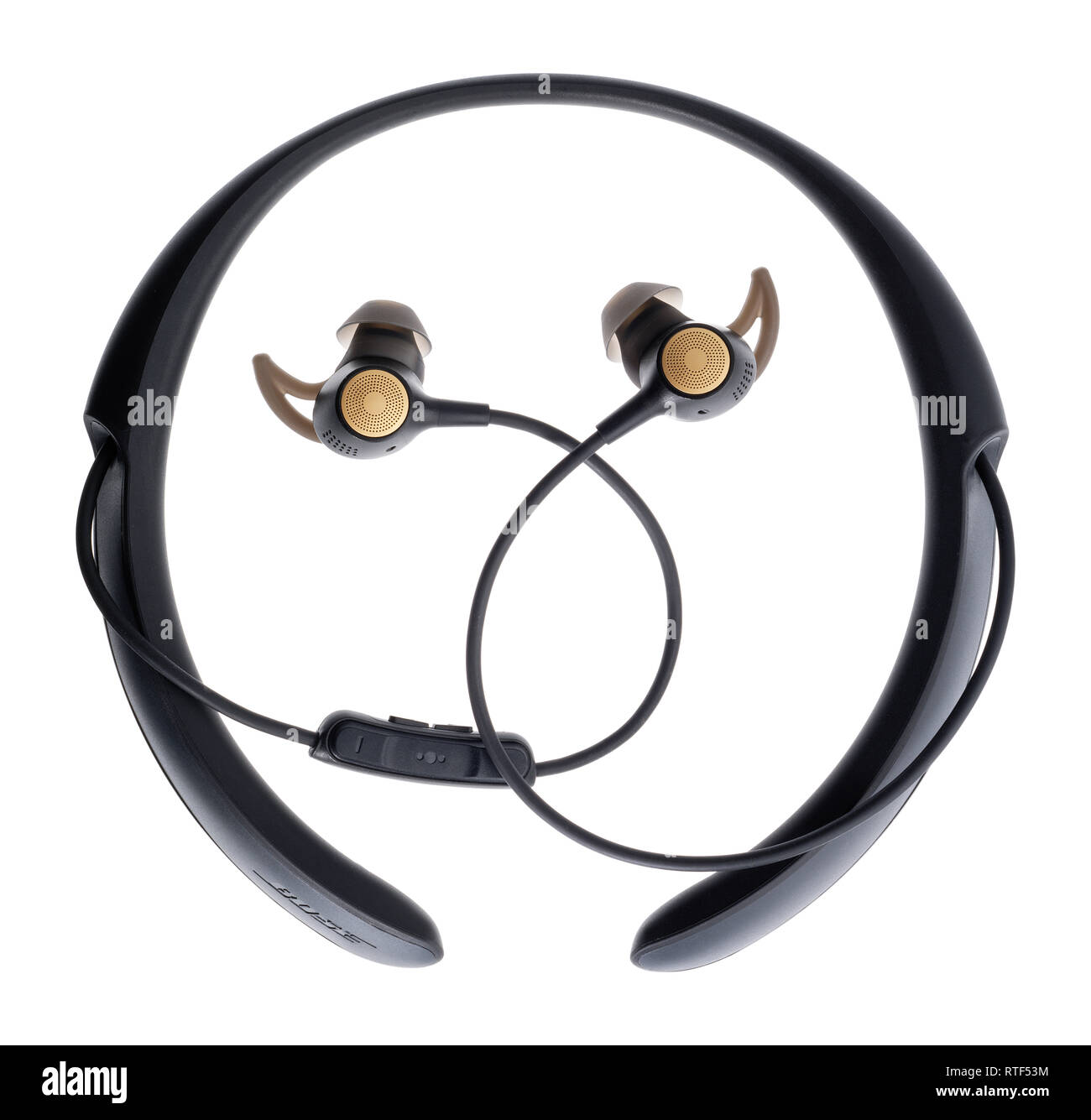 Bose hearphones. Help for hearing better. Device that enhances conversation. Stock Photo