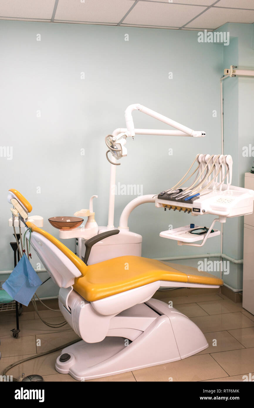 Interior of dentist's office. Dentist chair, tools Stock Photo Alamy