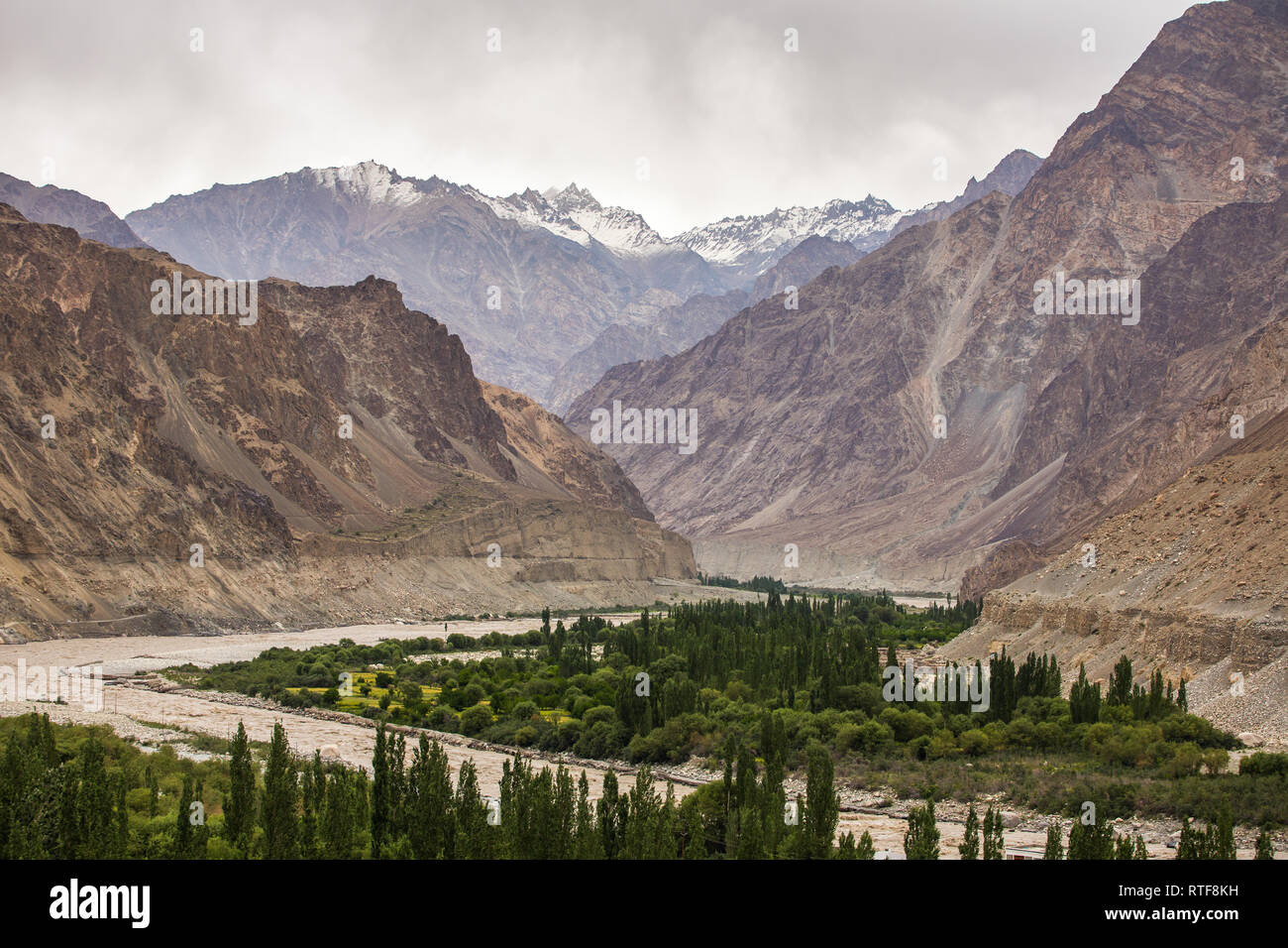 Beautiful mountain landscape of Turtuk valley and the Shyok river ...