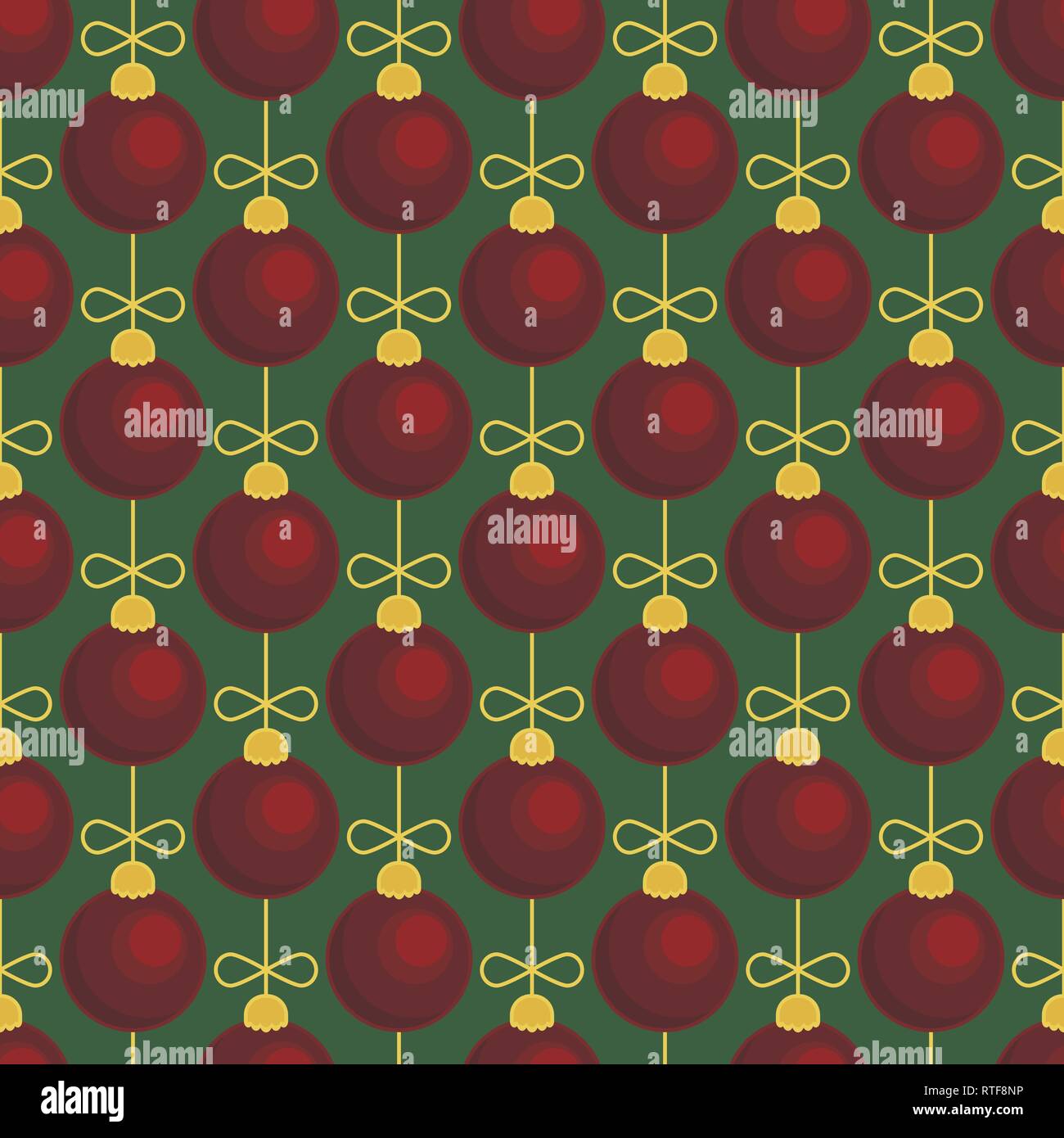 Merry Christmas tree toy ball seamless pattern Stock Vector