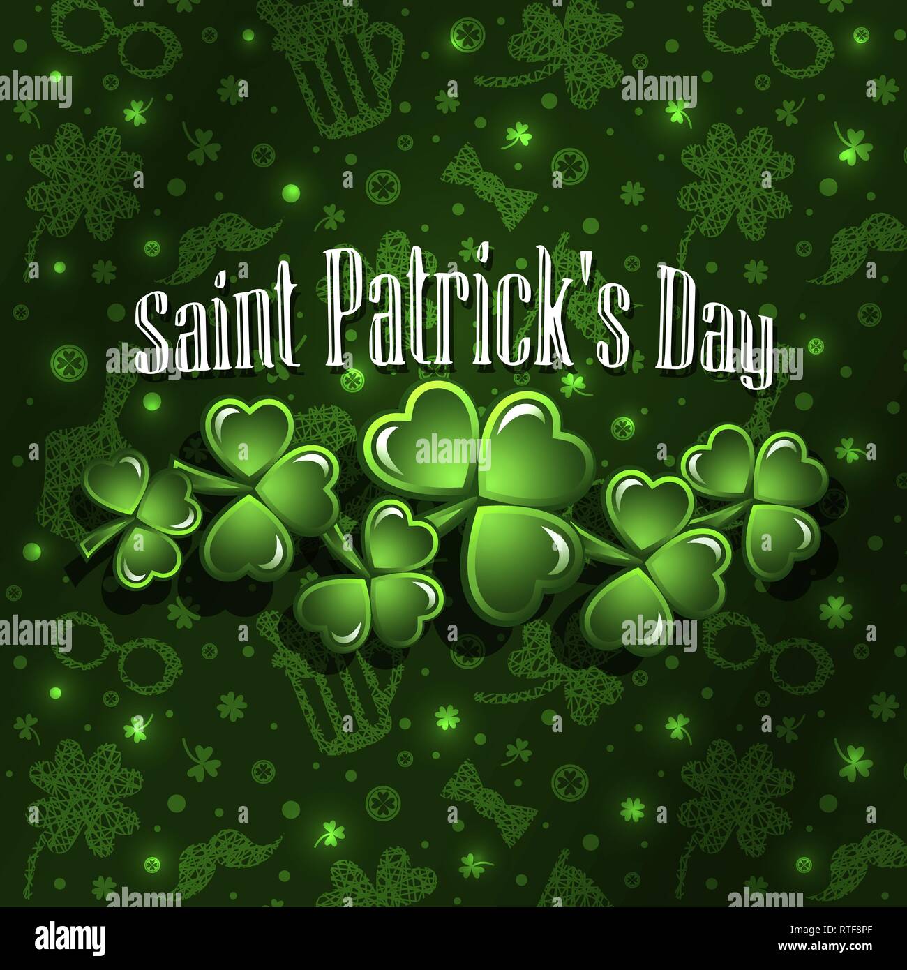 St Patricks Day greeting card background. Vector illustration. Stock Vector