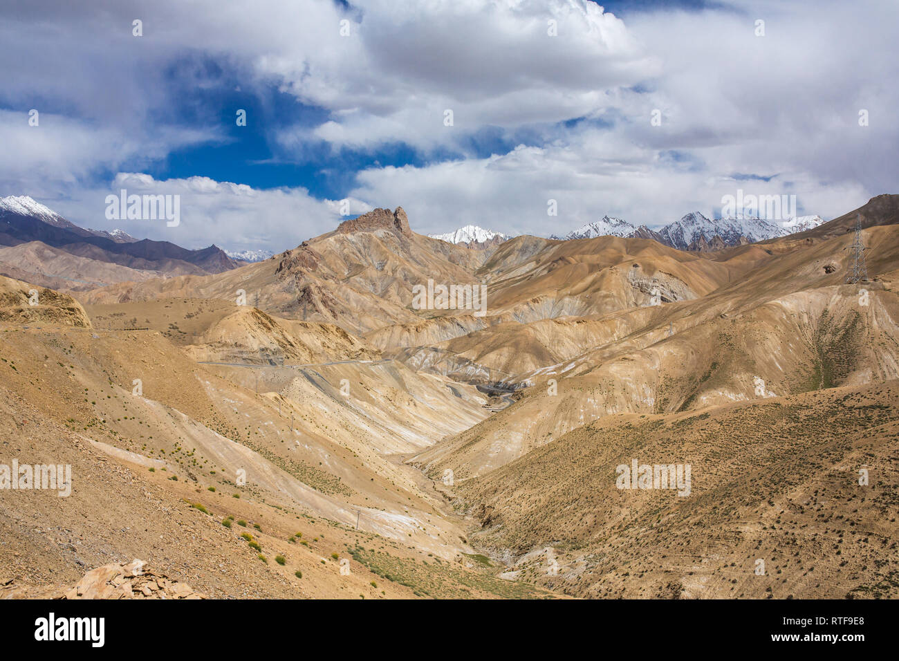Beautiful mountain landscape. View from the Manali - Leh road in Ladakh, Jammu and Kashmir, India Stock Photo