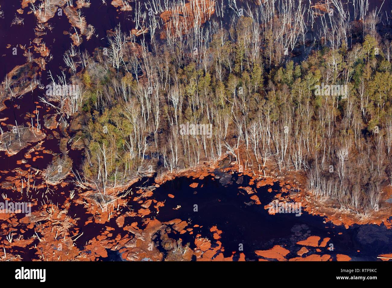 Aerial view, red sludge landfill, Stade, Lower Saxony, Germany Stock Photo Alamy