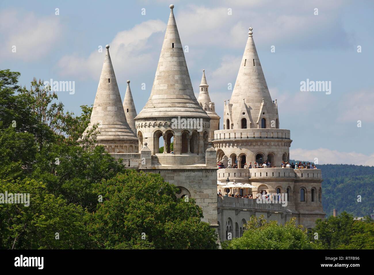 Fisherman's Bastion at castle hill, Castle district, Buda district, Budapest, Hungary Stock Photo