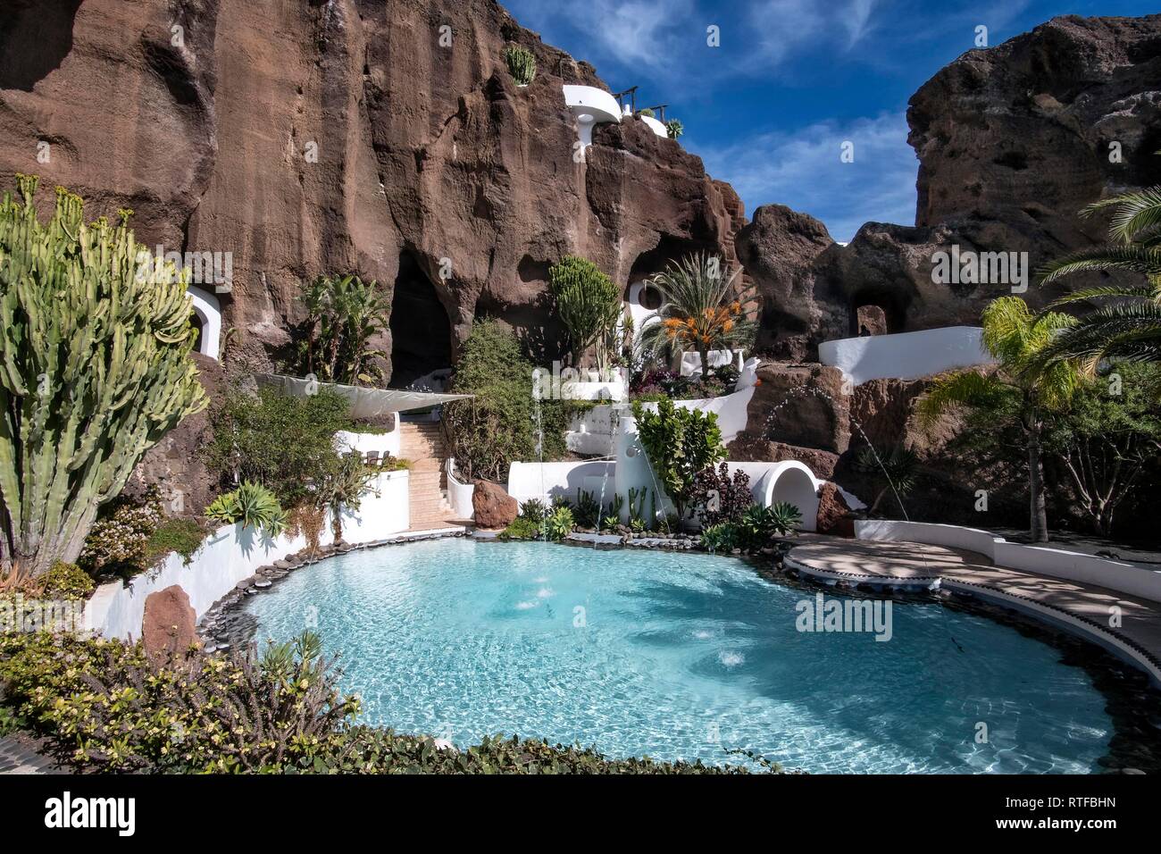Museum, Museo Lagomar, former residence of the actor Omar Sharif, Nazaret, Lanzarote, Spain Stock Photo