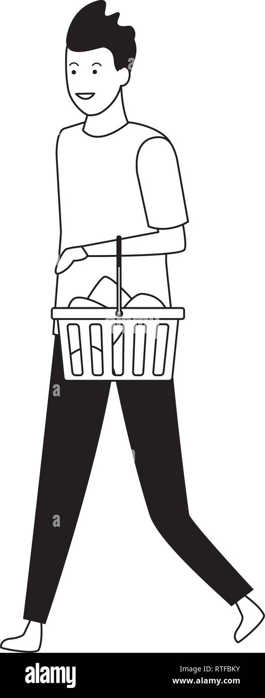 young man cartoon in black and white Stock Vector Image & Art - Alamy