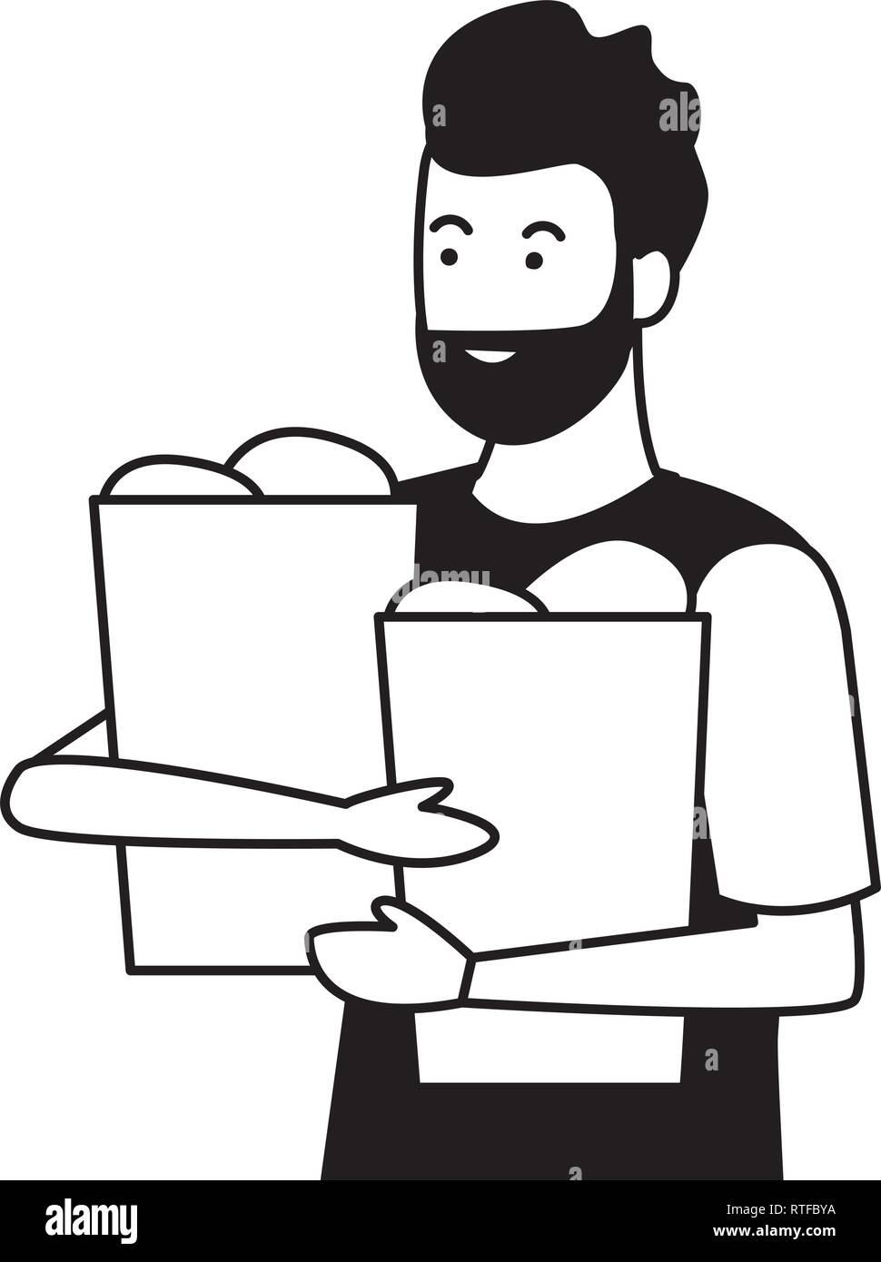young man cartoon in black and white Stock Vector Image & Art - Alamy
