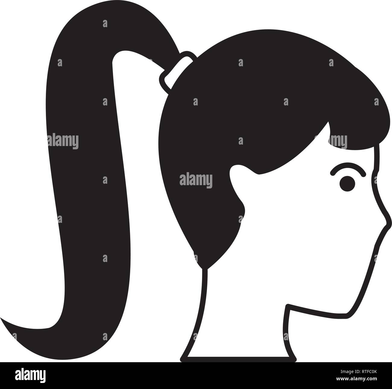 Young Woman Cartoon In Black And White Stock Vector Image Art Alamy young-woman-cartoon-in-black-and-white-stock-vector-image-art-alamy