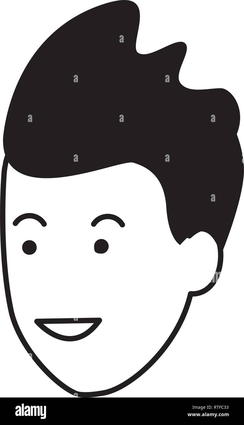 young man cartoon in black and white Stock Vector Image & Art - Alamy