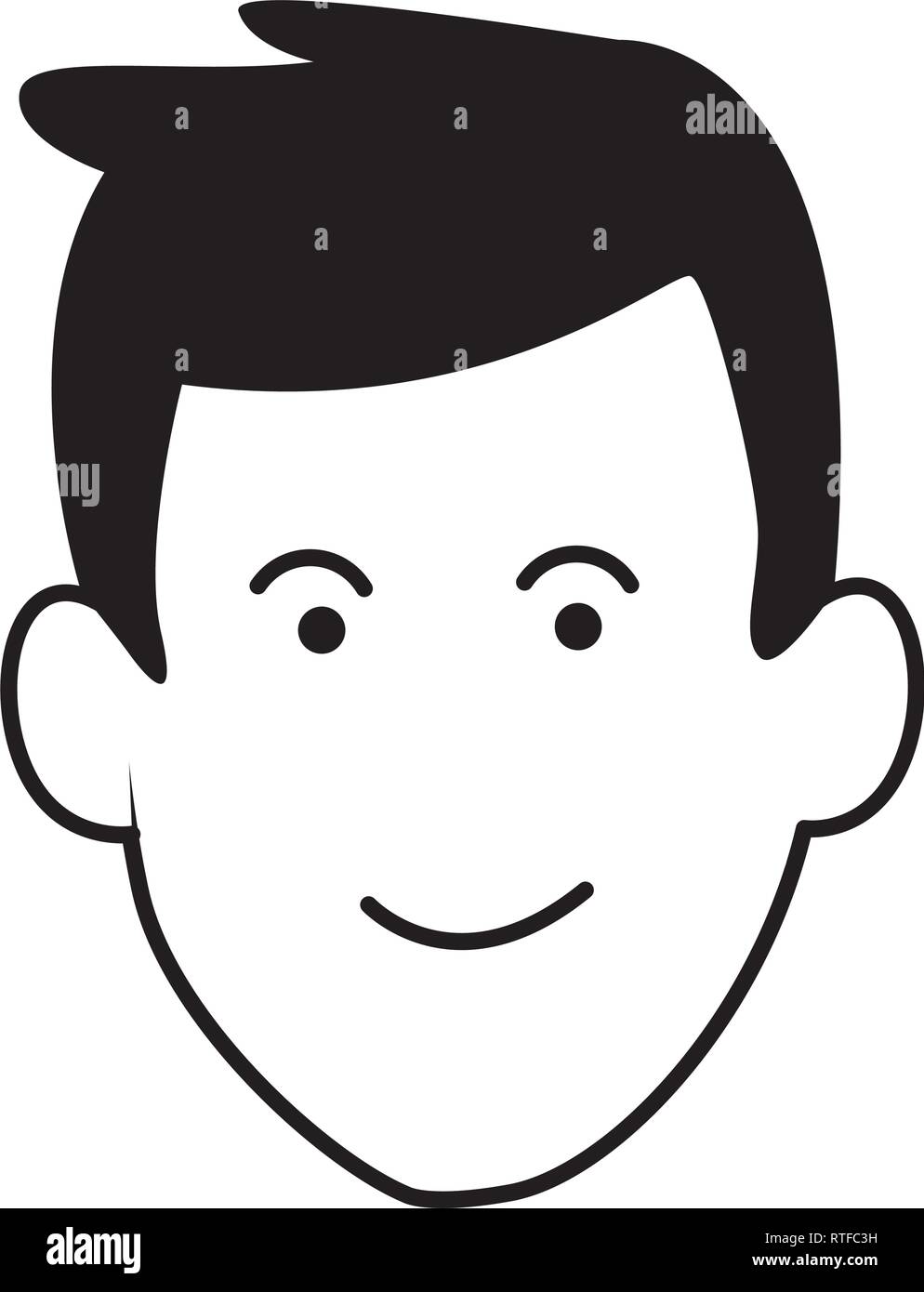 young man cartoon in black and white Stock Vector Image & Art - Alamy