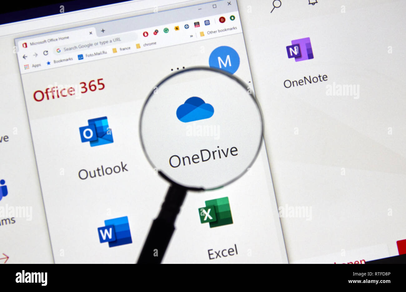 MONTREAL, CANADA - FEBRUARY 28, 2019: Microsoft OneDrive new icon. Office  365 is the brand name Microsoft uses for a group of subscriptions that  provi Stock Photo - Alamy