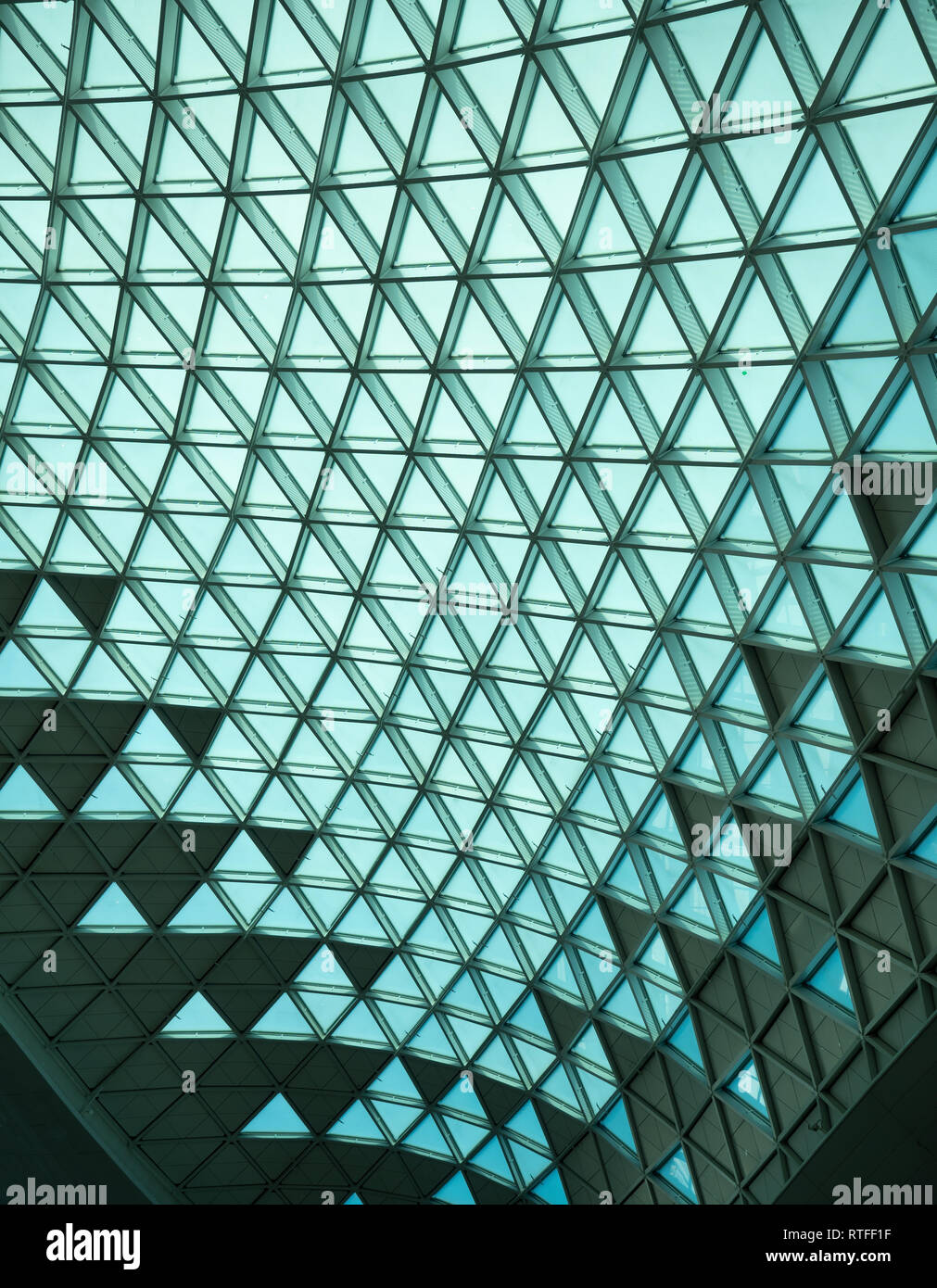 Aluminum Triangle Geometry Modern Green Glass Stock Photo 1481558729