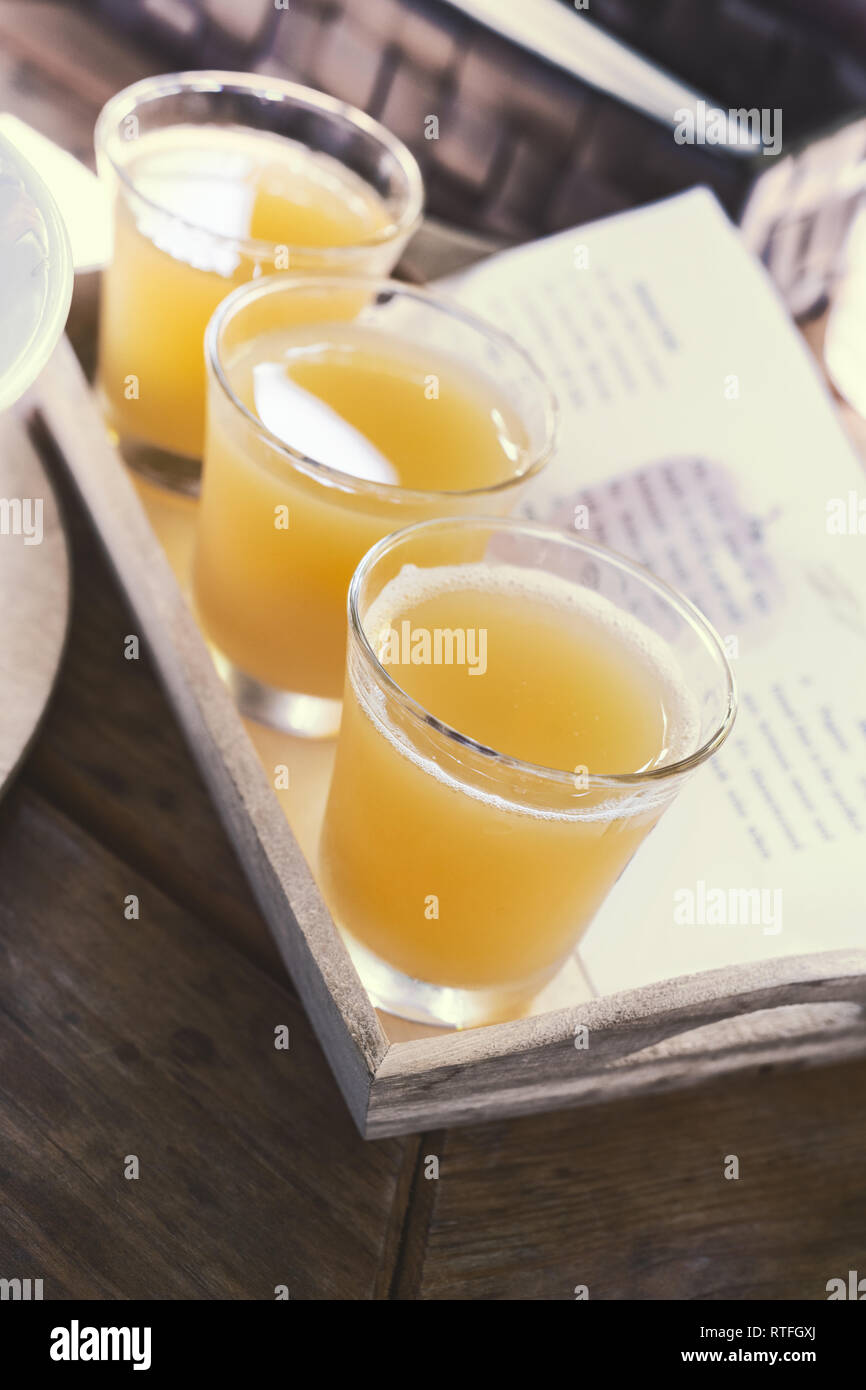 apple juice tasting Stock Photo Alamy